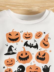 SHEIN Bluzy niemowlęce Halloween Slogan Casual