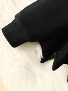 SHEIN Baby Sweatshirts Kantong Zip Plain Lucu - Hitam - View 3