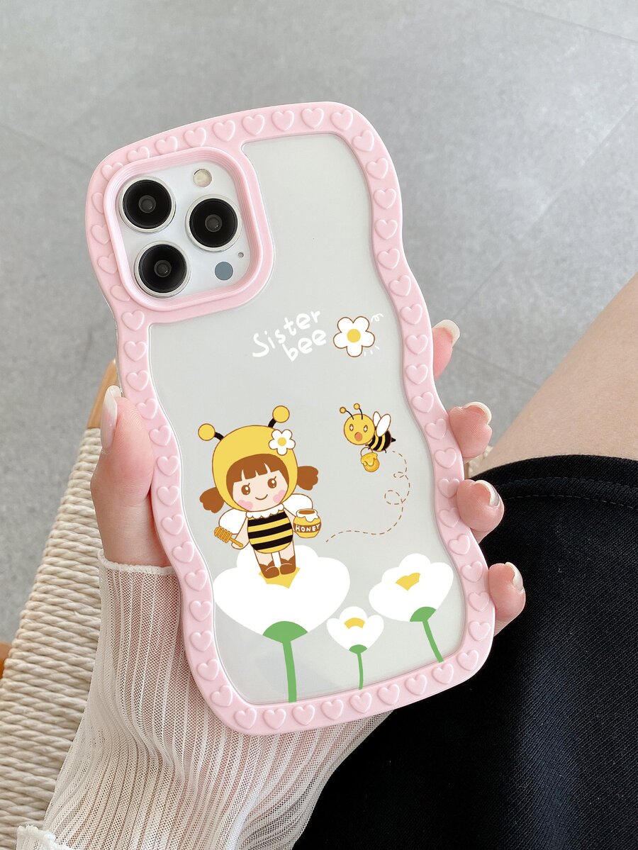 Funda para móvil con patrón de abeja - Rosa - Ver 1