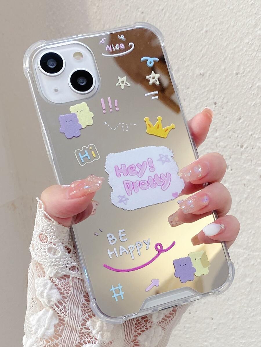 Bear Pattern Mirror Phone Case