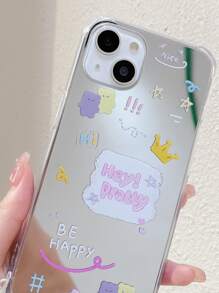 Bear Pattern Mirror Phone Case