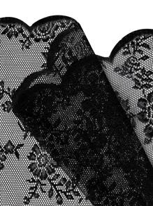 Rose Pattern Single Panel Sheer Curtain, Black Embroidered Lace Curtain For Home Decor - Black - View 6