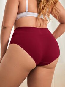 Bragas unicolor de talle alto - Burdeos - Ver 2