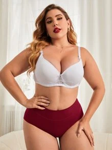 Bragas unicolor de talle alto - Burdeos - Ver 3