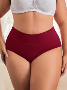 Bragas unicolor de talle alto - Burdeos - Ver 4