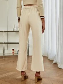 Sollinarry Seam Front Split Hem Trousers - Apricot - View 2