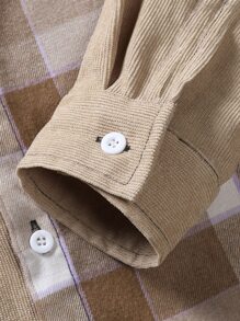 Manfinity Men Plaid Print Shirt Without Tee - Khaki - View 4