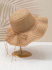 兒童繩索裝飾草編帽