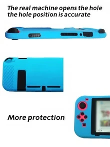 Funda de silicona compatible con Nintendo Switch - Azul - Ver 5