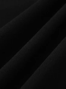 Manfinity Men Cartoon And Letter Graphic Drawstring Hoodie & Sweatpants - Black - View 3