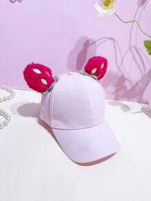 女孩草莓裝飾棒球帽 - 粉色 - 查看 2