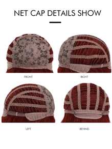 Christmas Long Curly Synthetic Wig With Bangs - Red - View 6