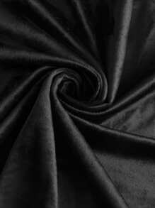 Solid Single Panel Curtain - Black - View 5