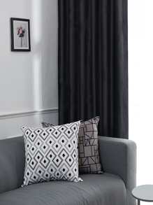 Solid Single Panel Curtain - Black - View 7
