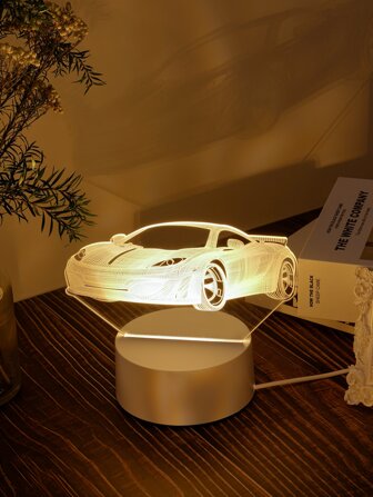 1 pieza Luz de noche moderna y creativa 3D LED - Alimentada por USB, lámpara de escritorio de brillo cálido, adecuada para ambiente y lectura en el dormitorio, decoración del hogar y la oficina, regalo único ideal para cumpleaños, Navidad, Acción de Gracias, Día del Padre