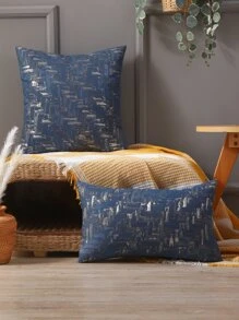 Miater 1入幾何圖案提花枕套 - 藏蓝色 - 查看 5