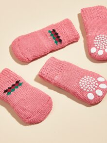 4入組圖案寵物襪子