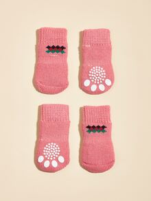 4入組圖案寵物襪子