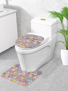 1 tấm thảm tắm in hình mèo hoặc 1 tấm rèm tắm - Nhiều màu - Xem 5