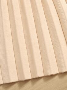 Cô Gái Trẻ Cổ giả Xếp li Đầm Áo len - Màu be - Xem 4