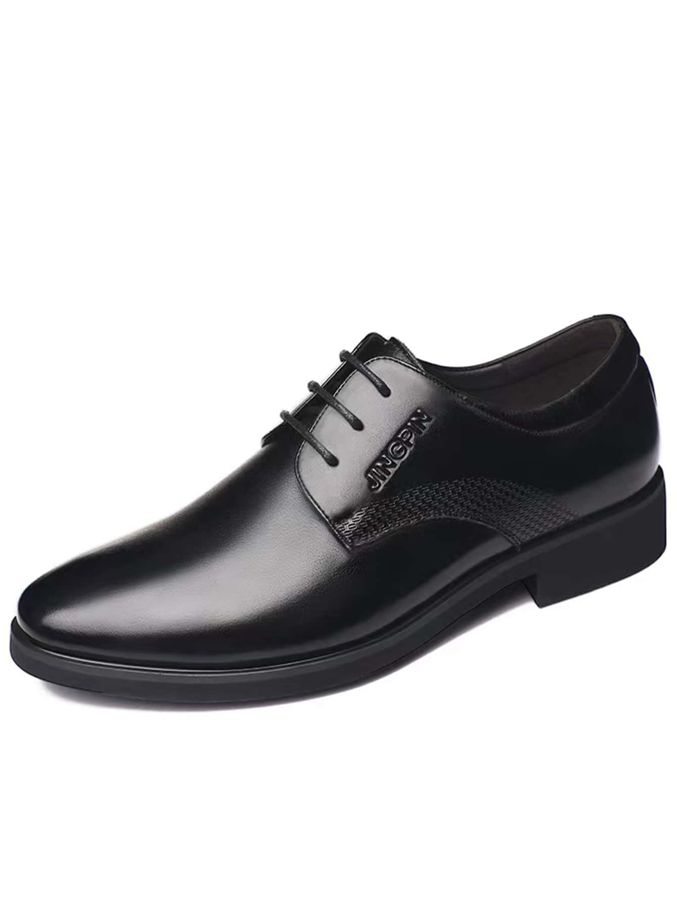 Men Letter Embossed Lace-up Front Oxford Shoes