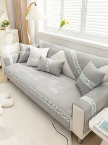 1pc Leaf Pattern Sofa Towel - Multicolor - View 2