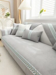 1pc Leaf Pattern Sofa Towel - Multicolor - View 3