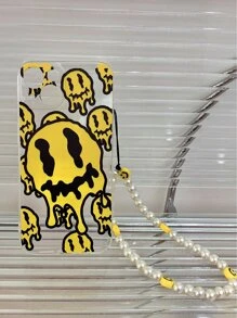 Ốp điện thoại in hình nụ cười có dây buộc đính ngọc trai giả tương thích với iPhone15/15Plus/15Pro/15Promax - Nhiều màu - Xem 7