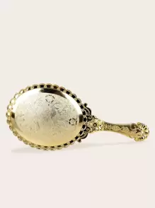 Gương có tay cầm sang trọng hình elip cổ điển phong cách châu Âu - Vàng - Vàng - Xem 3