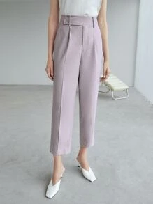 MOTF PREMIUM WOOL-MIX CROPPED TAILORED TROUSERS - Mauve Purple - View 4