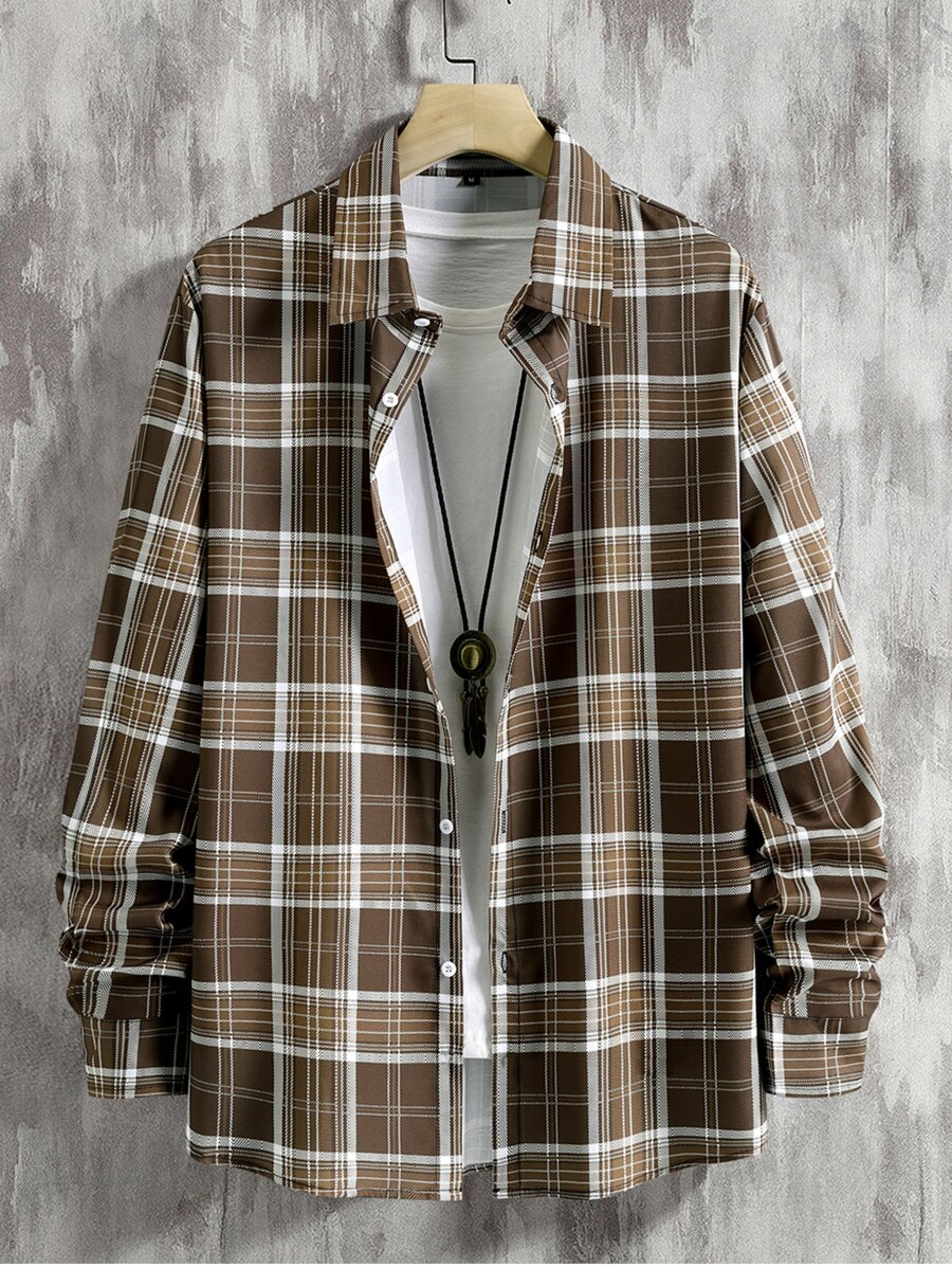 Manfinity Men Plaid Print Shirt Without Top - Multicolor - View 1