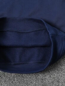 SHEIN Tween Boy Letter Graphic Kangaroo Pocket Thermal Lined Hoodie & Sweatpants