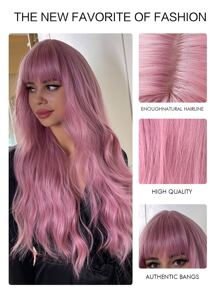 Gorgeous Pink Wig With Bangs - The Perfect Christmas Gift! - Pink - View 6