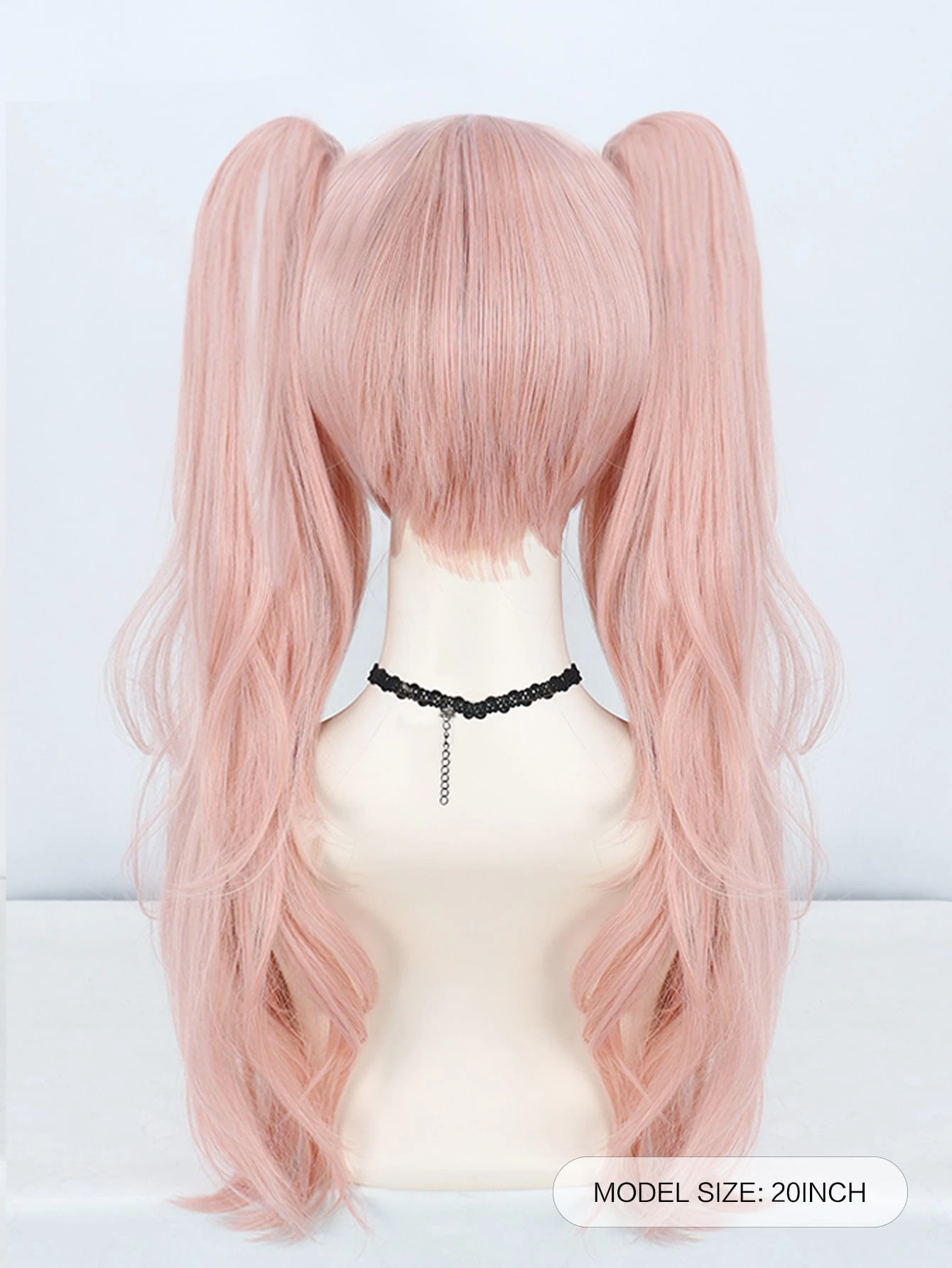 Miniatura 2 de 1 pieza Peluca sintética cosplay largo doble coleta con tupe &amp; 1 pieza Gorro de peluca