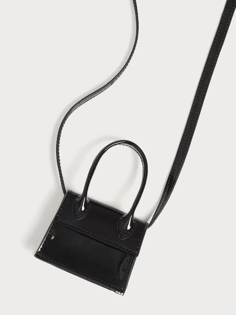 Mini Top Handle Satchel Bag - Black - View 1