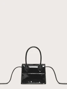 Mini Top Handle Satchel Bag - Black - View 2