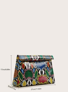 Luxury Dinner Bag Glamorous, Elegant, Exquisite, Quiet Luxury Snakeskin Clutch Bag Animal Print For Lady, Woman, For Party Girl Perfect for Party, Wedding, Prom, Dinner/Banquet, Dinner/Banquet, Best Gift For Women Mom Teacher Friend Bridesmaid - Multicolor - View 3