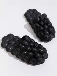 Men Fashion Minimalist Bubble Beach Slides - Black - View 3