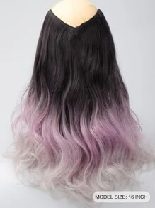 Clip In Medium Body Wave Synthetic Hair Extension - Multicolor - View 2