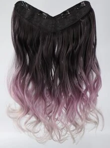 Clip In Medium Body Wave Synthetic Hair Extension - Multicolor - View 6