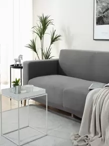 1入組素色有彈性沙發套 - 灰色 - 查看 1