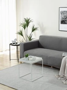 1入組素色有彈性沙發套 - 灰色 - 查看 3