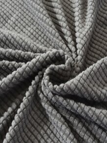 1入組素色有彈性沙發套 - 灰色 - 查看 5