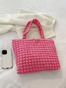 Neon Pink Ruched Detail Shopper Bag pink - Pink - View 7