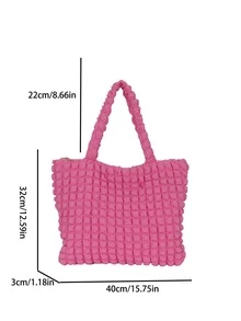 Neon Pink Ruched Detail Shopper Bag pink - Pink - View 3