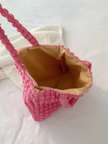 Neon Pink Ruched Detail Shopper Bag pink - Pink - View 4