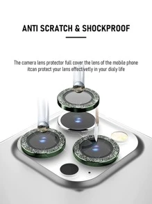 3入組閃光鏡頭保護膜相容於 iPhone 15/15Pro/15Plus/15Promax - 綠色 - 查看 4