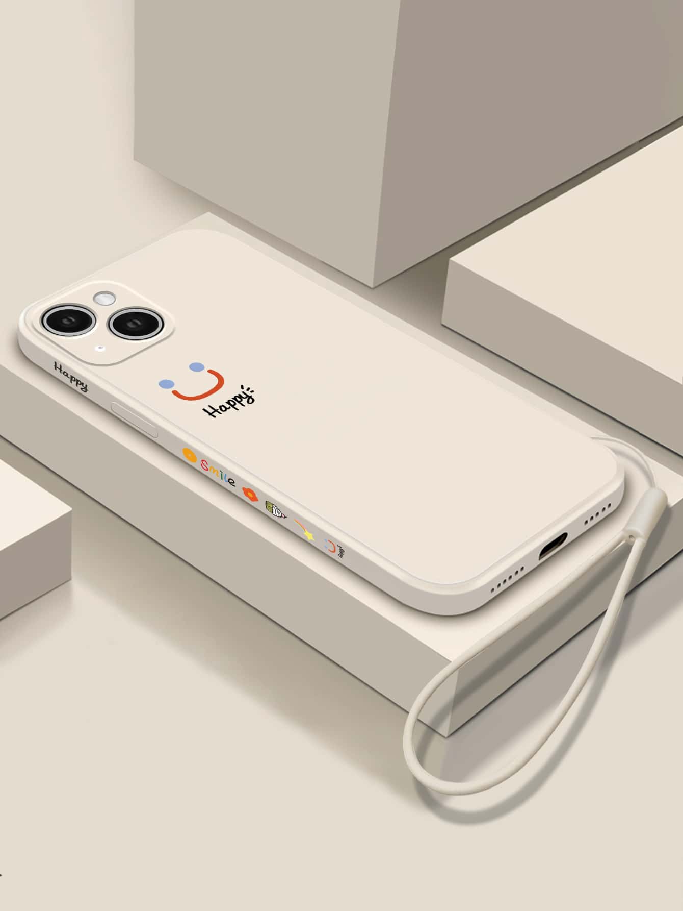 带手机饰品 1 个 Tpu 侧面印花手机壳带手带，适用于 iPhone 7、8、11、12、13、14、Promax、Plus、X、Xr、Xs Max、Se2、iPhone 15、15 Pro、15 Plus、15 Promax、三星 Galaxy A03s、A03core、A04、A12、A13、A14、A21s、A22、A23、A32、A33、A34、A50、A51、A52、A53、A54、A71、A72、A73、S20fe、S21、S21 Plus、S21 Ultra、S22、S22 Plus、S22 Ultra 兼容 iPhone15/15Plus/15Pro/15Promax