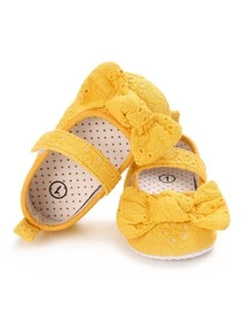 Baby Bow Decor Mary Jane Flats - Yellow - View 6