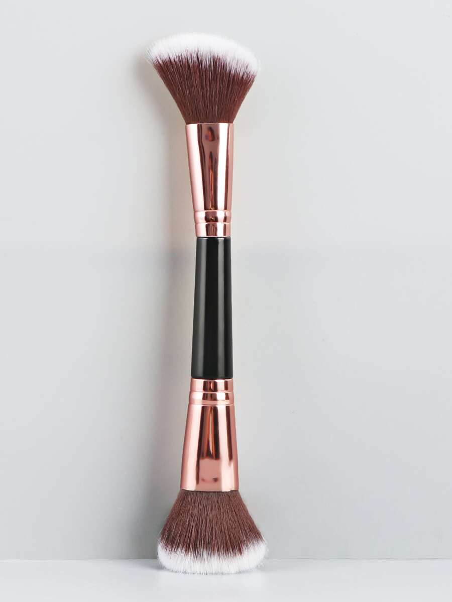 Pincel de maquillaje de doble extremo suelto para polvo y contorneado, pincel de base, pincel de corrector, pincel de rubor, pincel de contorno, pincel de rubor, pincel de bronceador, pincel de polvo, pincel de base, pincel de rubor - Negro - Ver 1